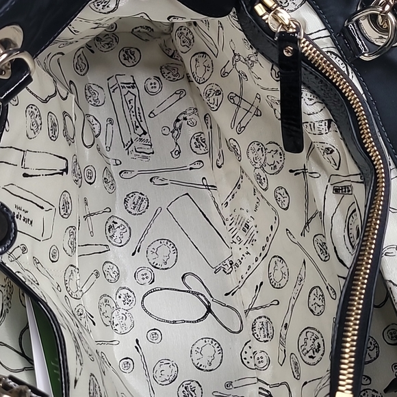 Kate Spade | Canvas Shoulder Bag w/Chain Detail & Dust Bag - Picture 6 of 16